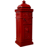 Mailbox Residential The Court Large-Capacity Letter Box Garden Floor Safety Outdoor Rainproof Postbox Statue--Red