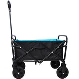 Mini-Klappwagen, Garten-Einkaufswagen, Strandwagen, Schwarz, Blau