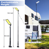 LED-campinglys 12V 10000 Lumen Superlyse bærbare utendørslys med teleskopstang sugekopp Magnetisk base flomlampe for utendørs leirfiske Piknik BBQ Strømsvikt