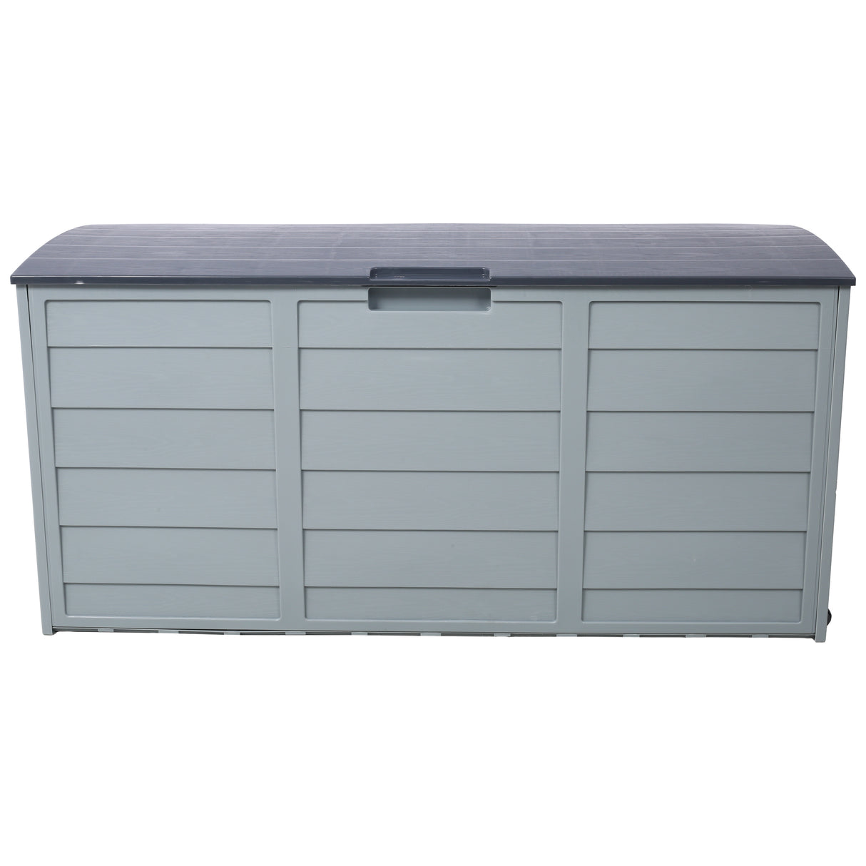 All Weather UV Pool Deck Box 250 lbs Capacity Storage Shed Bin Backyard Patio Outdoor w/ Wheel 75 Gallon Resin Deck Box-Organization and Storage for Furniture Cushions Garden Tools and Pool Toys--Gray