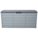 All Weather UV Pool Deck Box 250 lbs Capacity Storage Shed Bin Backyard Patio Outdoor w/ Wheel 75 Gallon Resin Deck Box-Organization and Storage for Furniture Cushions Garden Tools and Pool Toys--Gray