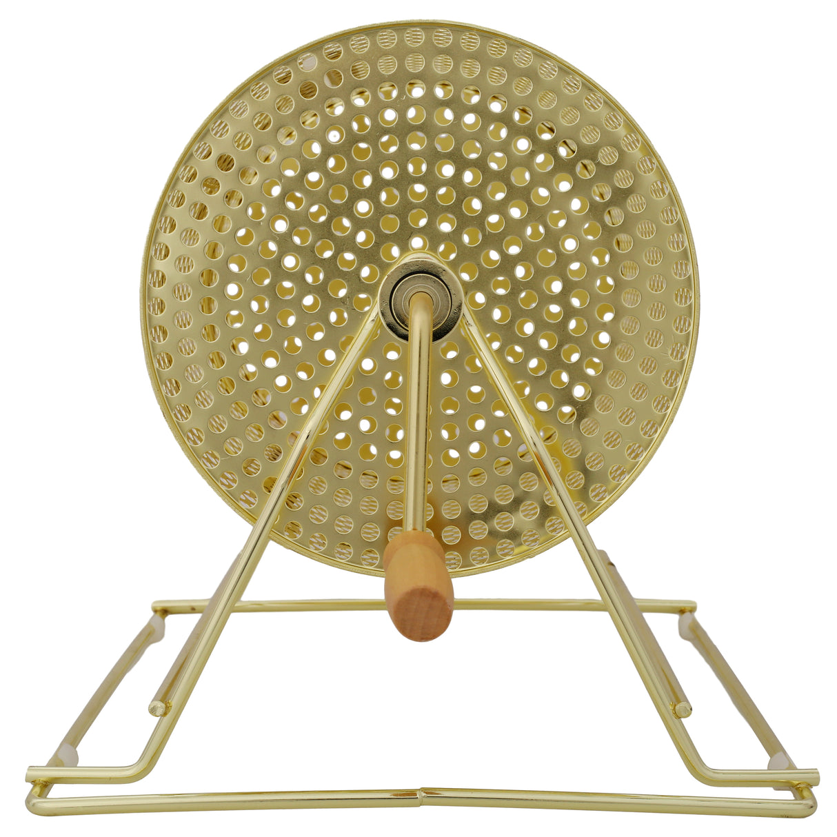 Raffle Ticket Spinner 12 x 8 Inch Drum Lottery Spinning Drawing Brass Plated Roll Box with Wooden Turning Handle Holds 2500 Tickets or 100 Ping Pong Balls for Events