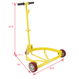 55 Gallon Drum Dolly 1pk 1200 lb Capacity Oil Barrel Drum Roller Cart Low Profile Steel Oil Drum Caddy Yellow