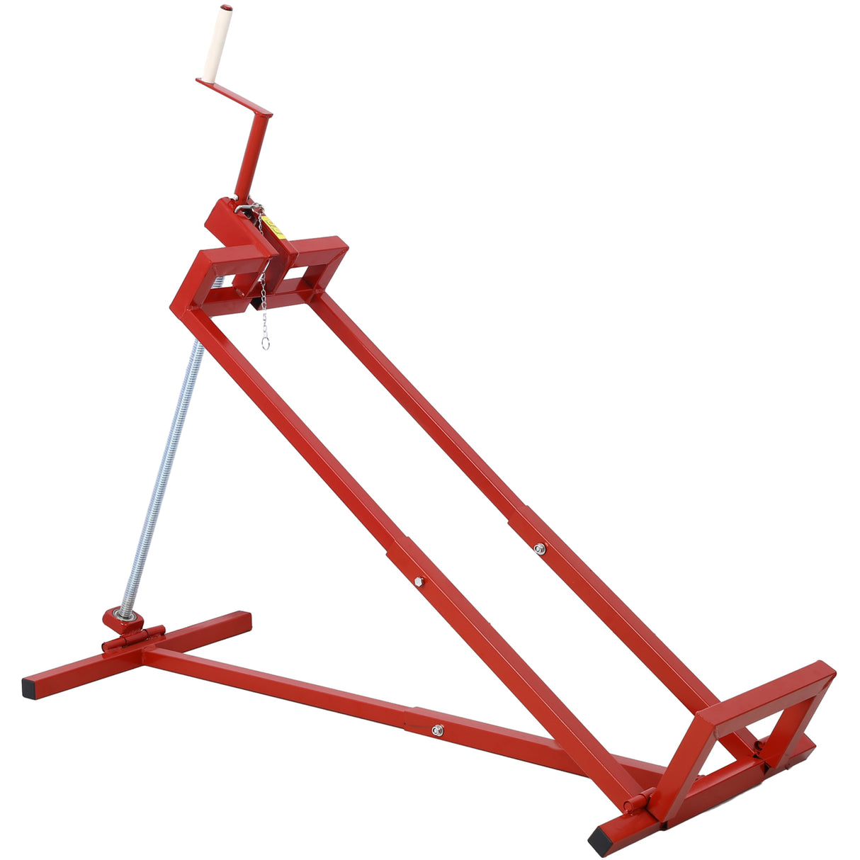 Elevador de cortacésped fácil para tractores de montar Elevador de capacidad de 800 libras Ayuda de limpieza para montar Tractor de césped universal + Inclinación ajustable de 45° Rojo