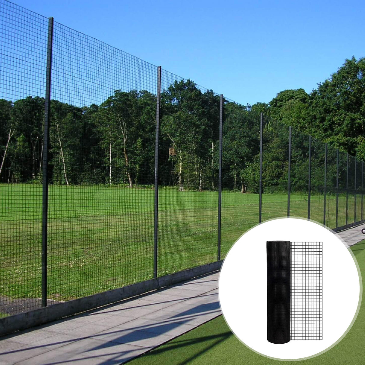 48 inch×50 ft Black Vinyl Coated Hardware Cloth 19 Gauge 1/2 inch Black PVC Welded Wire Fence Sumusuporta sa Poultry-Netting Cage-Home Improvement at Chicken Coop Steel