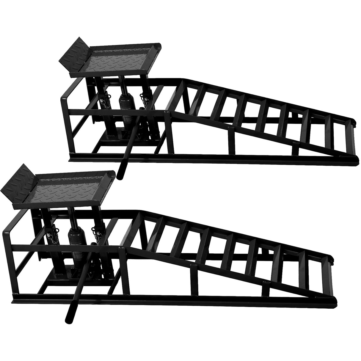 Ang Serbisyo ng Truck ng Sasakyan ng Sasakyan ay Nagrampa Mga Lift ng Garage Hydraulic 5 Ton Automotive Repair Frame Lift (2 Pack) Black