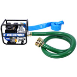 Semi Trash Water Pump 3 inch 209cc 7HP 4 Stroke OHV Engine Gas Powered 50 ft Discharge Hose 12 ft Suction Hose with Complete Fittings EPA Compliant