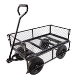 Solid Wheels Tools Wagon Cart Garden Trucks Transport Firewood Black