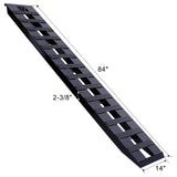 1 Pair Heavy-Duty Ramps with Top Hook Attaching End Universal Loading 84" X 14" 8800 LBS Aluminum--Black