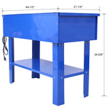 40 Gallon Parts Washer 24 Gallon Solvent Capacity 5 Gallon Per Minute Max Pump Output Heavy Duty Steel Powder Coated blue