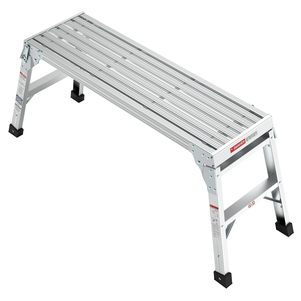 Work Platform Aluminum Portable Bench Folding Ladder ANSI Capacity 225 LBS 40"--Grey