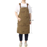 Long Heavy Duty Canvas Tool Apron Carpenter Woodworking Aprons Carpenters 16 Oz Fully Adjustable to Comfortably Fit Men and Women not Waxed