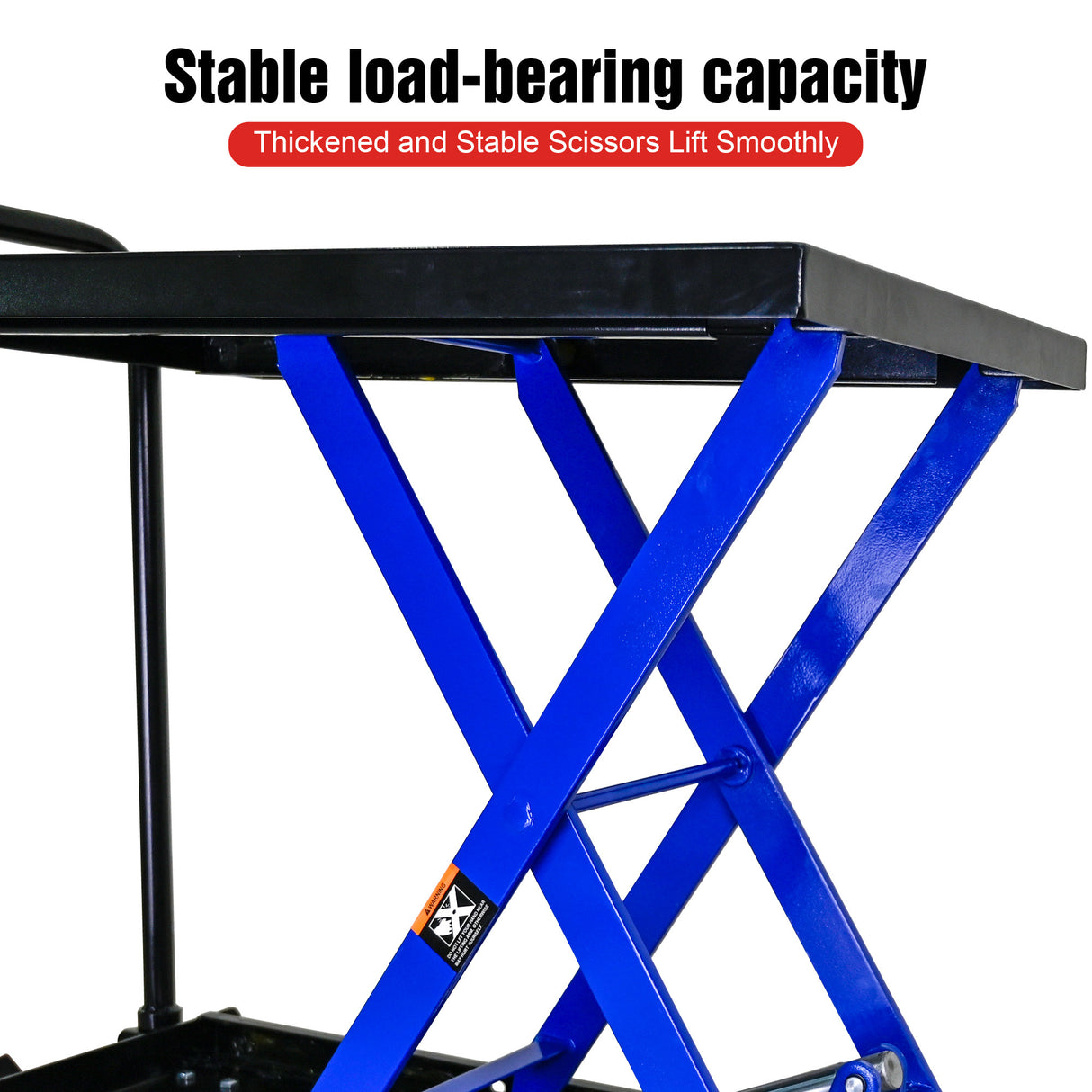 Hydraulic Lift Trolley 500 LBS Capacity with 4 Wheels for Material Handling and Transportation--Black+Blue