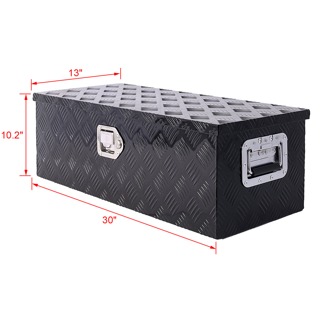 30inch Aluminum Tool Box Heavy Duty Truck Bed Outdoor Trailer Pickup Storage RV Organizer Underbody w/Lock Keys Black