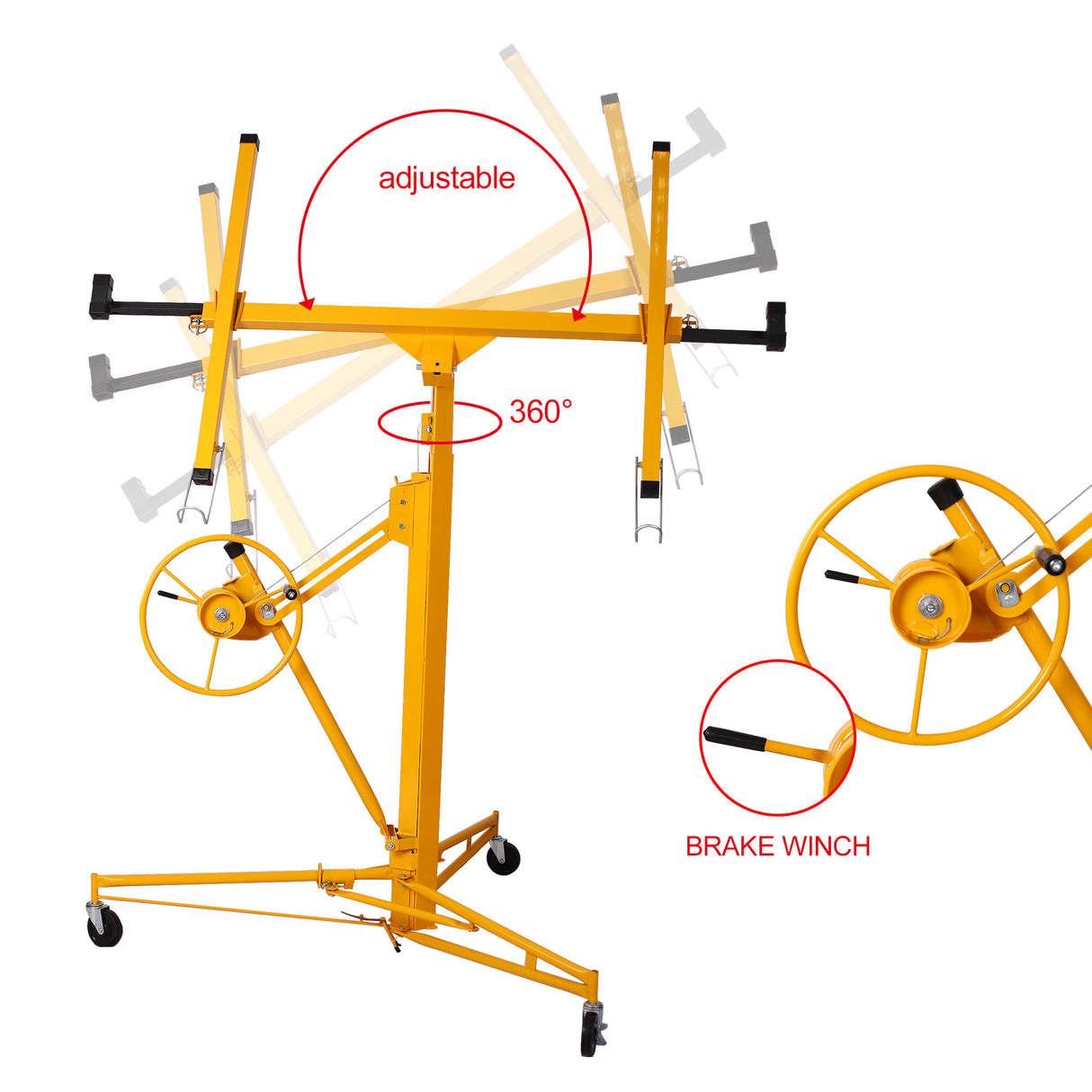 Hebebühne für Trockenbauplatten, Rollwagenheber, 16 Fuß, Gelb