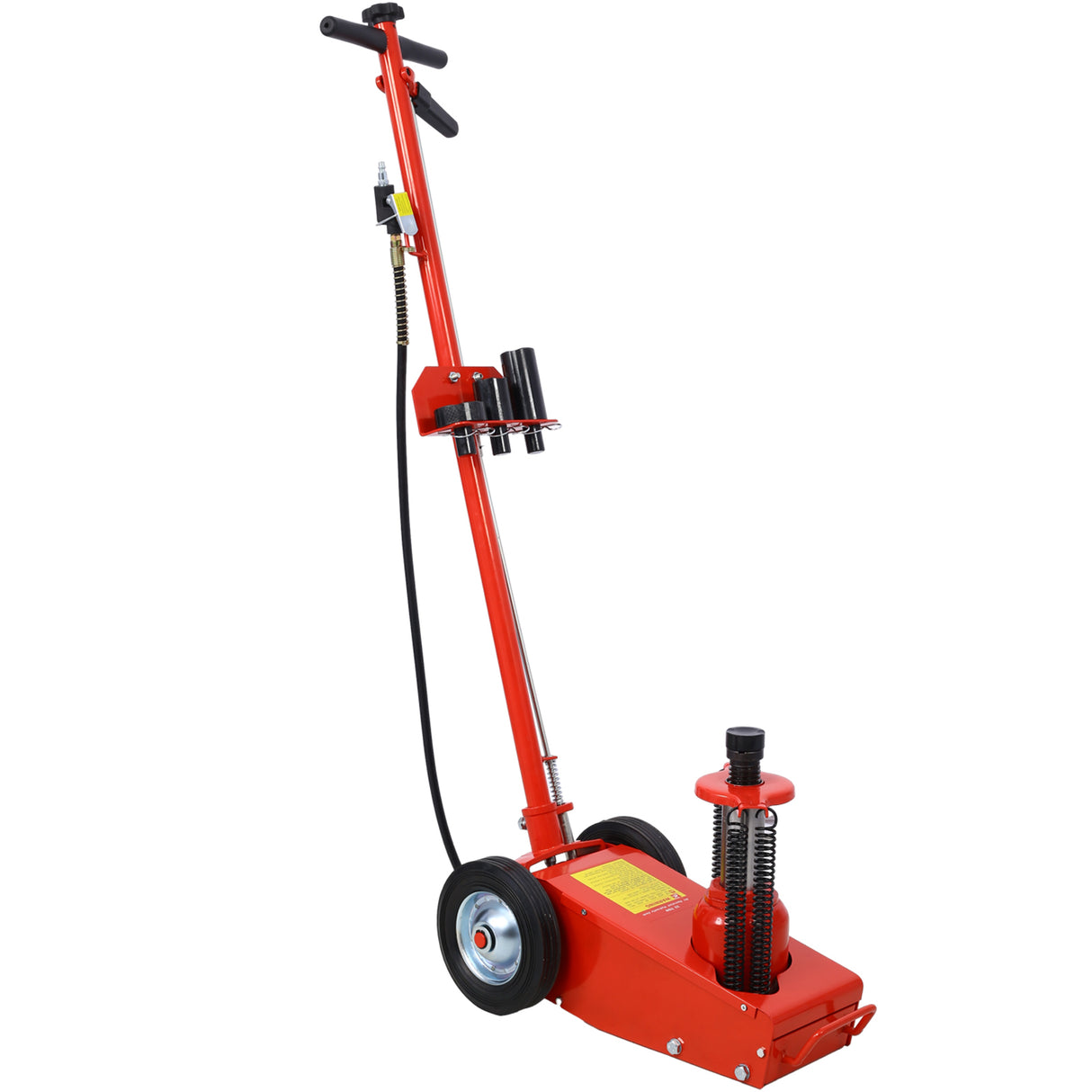 35 Ton Hydraulic Floor Jack Air Operated Axle Bottle na may 4 Extension Saddle Set Built-in Wheels Red