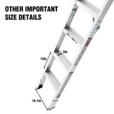 Aluminum Attic Ladder 350 Lbs Capacity 22 1/2" x 54" Opening 7-10ft Ceiling--Metallic Grey