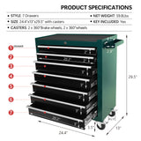 7-Drawer Rolling Tool Cart Box on Wheels Lockable Home Repair Storage Organizer Chest Cabinet for Mechanic Garage