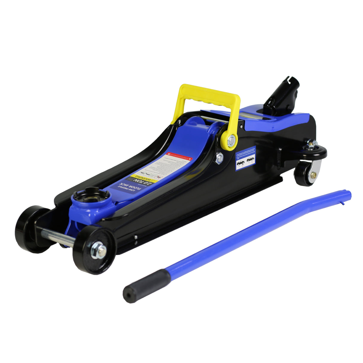 2 Ton Low Profile Floor Jack 3t Stand Bandenreparatieset Heavy Duty Steel Racing met enkele zuiger Quick Lift Pomp Hefbereik 3,3 "-15,2"