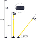 2パック 調節可能なサポートポール スチール製 サードハンドシステムロッド ジャッキ カーゴバー 乾式壁キャビネット用 設置用 45～114インチまで延長可能 - イエロー
