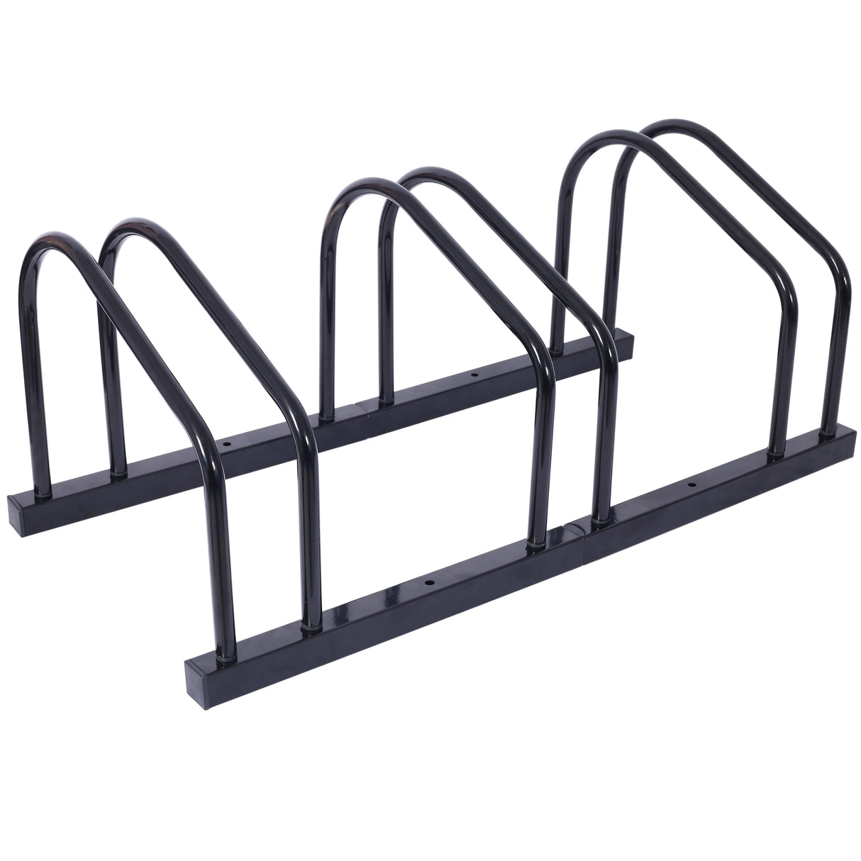 3 Bikes Floor Bike Stand Parking Rack Garage Storage Indoor/Outdoor 22-28" Wheel Max Tire Width 2.15" Black Painted