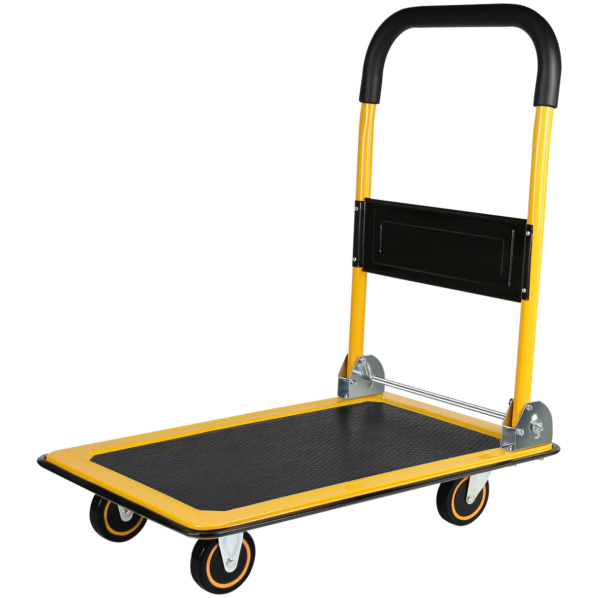 Gumagalaw na Platform Hand Truck Tahanan Malaking Natitiklop na Push Cart Dolly 330 lbs Kapasidad Mabigat na Tungkulin Space Saving Collapsible Swivel Push Handle Flat Bed Wagon