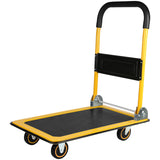 Gumagalaw na Platform Hand Truck Tahanan Malaking Natitiklop na Push Cart Dolly 330 lbs Kapasidad Mabigat na Tungkulin Space Saving Collapsible Swivel Push Handle Flat Bed Wagon