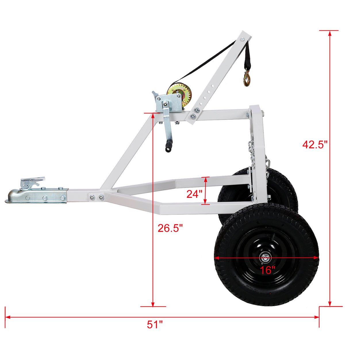 ATV Log Skidding Arch 1000-Lb. Capacity 16.5in Penumatic Tire