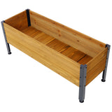 Wood Rectangular Garden Planter Box Raised Bed Outdoor Elevated Herbs Vegetables Flowers Great Patio Deck Balcony