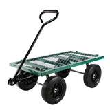 Solid Wheels Tools Cart Wagon Garden Trucks Transport Firewood Green