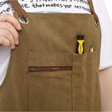 Long Heavy Duty Canvas Tool Apron Carpenter Woodworking Apron Mga Karpintero 16 Oz Ganap na Naaangkop sa Kumportableng Pagkasyahin sa Mga Lalaki at Babae na hindi na-wax