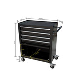 4 Drawers Tool Cabinet with Tool Sets Black