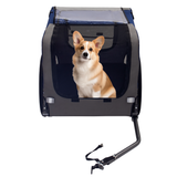 Remorque de vélo pour chien, chariot pour chien en maille respirante avec 3 entrées, drapeau de sécurité, 8 réflecteurs, chariot de transport pliable pour animaux de compagnie avec roues de 20 pouces, porte-vélo pour chiens de taille moyenne et petite