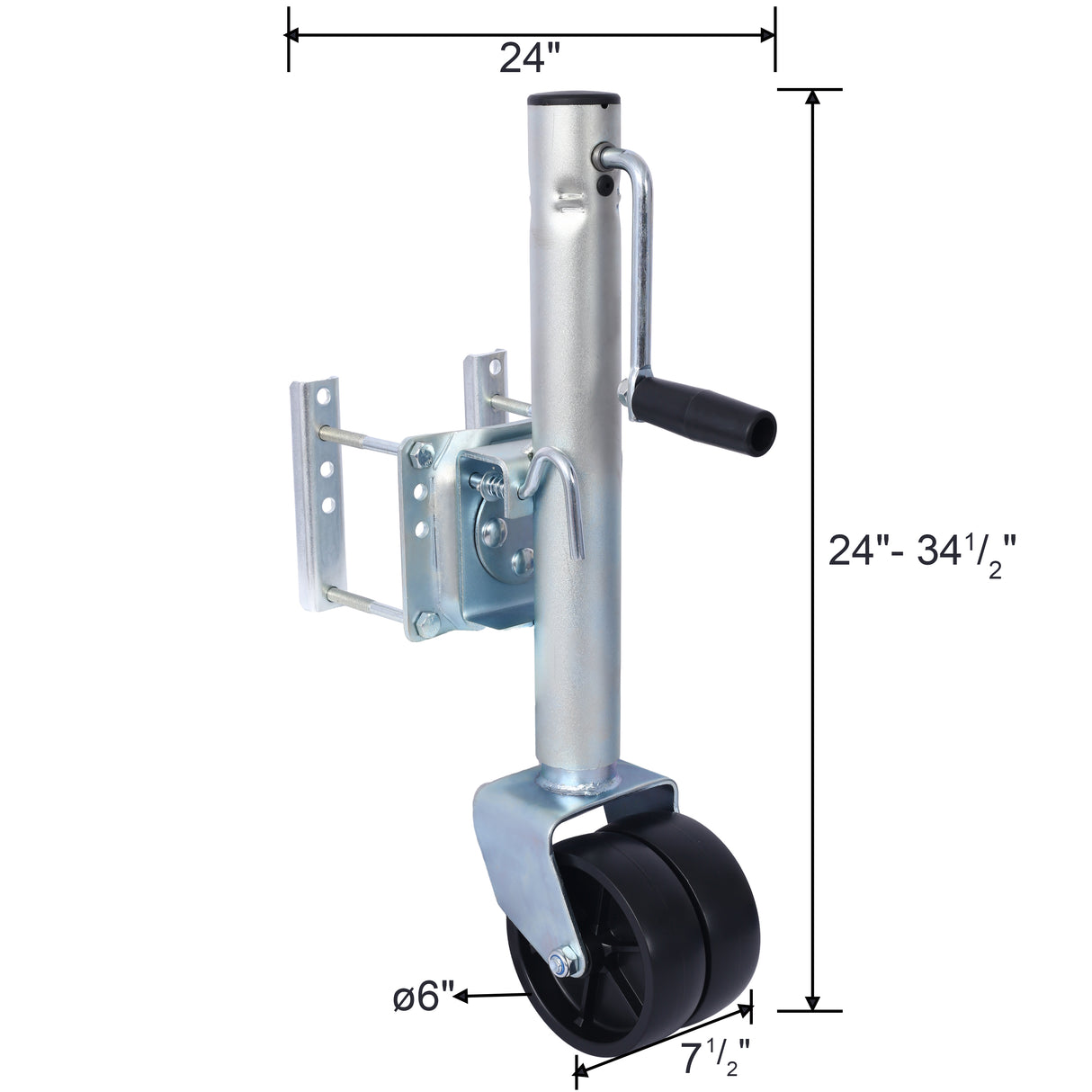 Gato de remolque de 1500 libras con doble rueda, elevación ajustable de 12 ", barco de viaje para barco, RV, utilidad, remolque de lengüeta giratoria