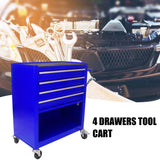 4 Drawers Multifunctional Tool Cart with Wheels Blue