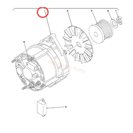 Dynamo TY6750 Past voor John Deere Motor 6090 6080 4045 Lader 210C 310C 315C 410C 710D 710G