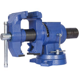 5" Multi-Jaw Rotating Bench Vise Multipurpose 360-Degree Rotation Clamp on Vise with Swivel Base and Head 5inch--Blue