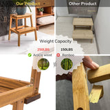 Acacia Wood Two Steps Stool Maliit na Sukat Parihaba 250 lbs Kapasidad