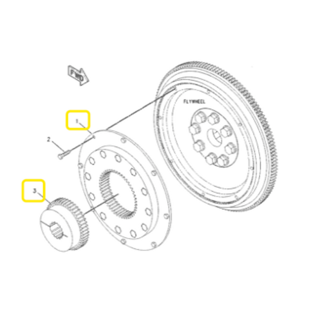 Flansch mit Nabe 1771430 1771431 Passend für Caterpillar CAT E345B 345B W345B