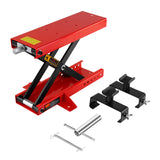 Motorcycle Center Scissor Lift Jack Hoist Stand Bikes ATVs Scooter Crank na may Saddle at Safety Pins 1100 LB