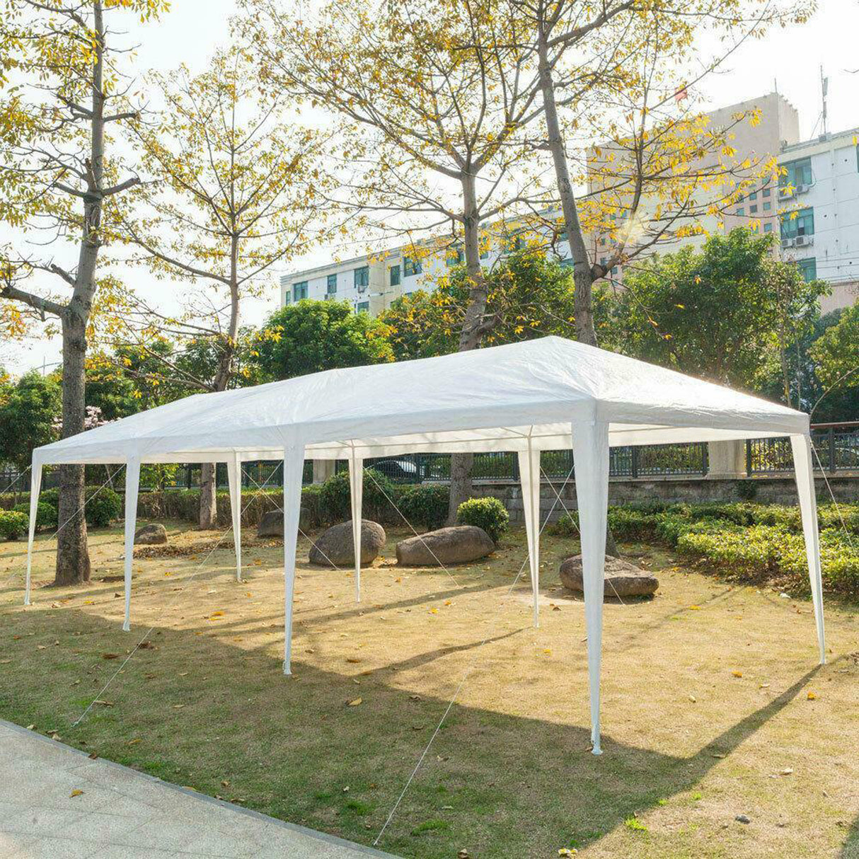 Gazebo de jardín al aire libre de 10x30', carpa para fiesta de boda, carpa con dosel con 5 paredes laterales extraíbles, color blanco