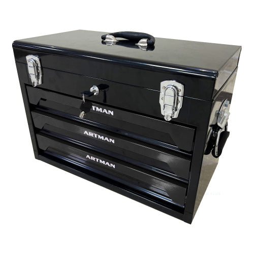 3 Drawers Tool Box with Tool Set Black