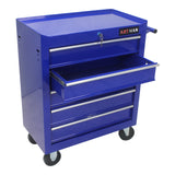 5 Drawers Multifunctional Tool Cart with Wheels Blue