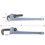 24 inch Aluminum Straight Pipe Wrench Heavy Duty Plumbers Easy to Carry Hangable Design for Water Pipes Automotive Repairs