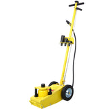 22 Ton Hydraulic Floor Jack Air-Operated Axle Bottle with 4 Extension Saddle Set Built-in Wheels Yellow