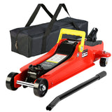 2 Ton Low Profile Heavy Duty Steel Racing Floor Jack with Single Piston Quick Lift Pump Lifting Range 3.3"-15.2"