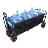 Big Large Capacity Folding Cart Extra Long Extender Wagon Garden Shopping Beach Black Blue