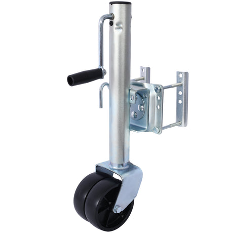 1500lbs Trailer Jack na may Double Wheel Adjustable 12" Lift Travel Boat Naka-on para sa Boat RV Utility Swivel Tongue Towing