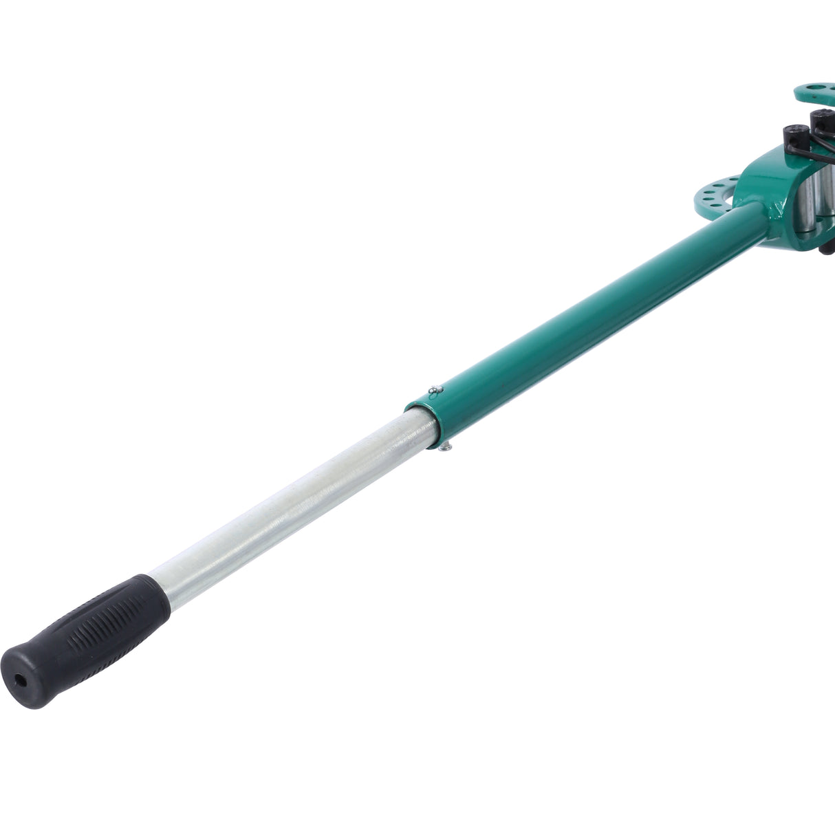 Dobladora compacta para piso de pedestal, 7 troqueles, tubo metálico compacto y versátil, montaje de 44', mango telescópico con recubrimiento en polvo, máximo 5/8" de espesor, 1-15/16" de ancho, verde