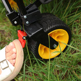 Grand chariot pliant de grande capacité, chariot d'extension Extra Long, chariot de jardin pliable, chariot de plage, noir Orange